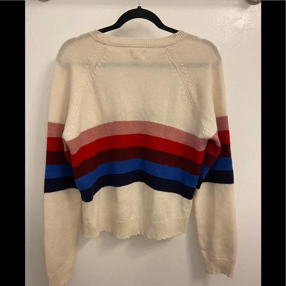 Sundry Multi-Color Striped Raglan Sweater Size Medium - Picture 4 of 6